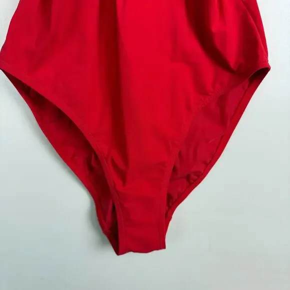 Tory Burch Poppy Red Palma Cut Out One Piece Swim Suit - S - Picture 3 of 8